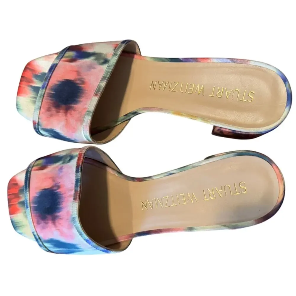 STUART WEITZMAN Cayman 35 Block Floral Slides, Size 10, New with Tag MSRP $425